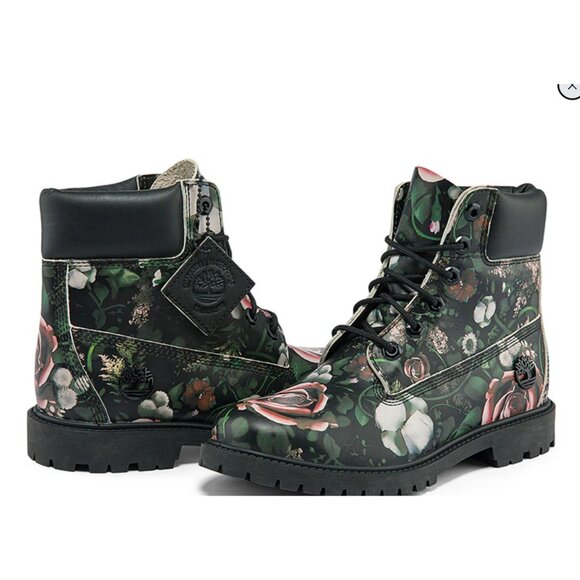 Timberland Waterproof Boots Floral Size 6.5 New - Picture 3 of 7